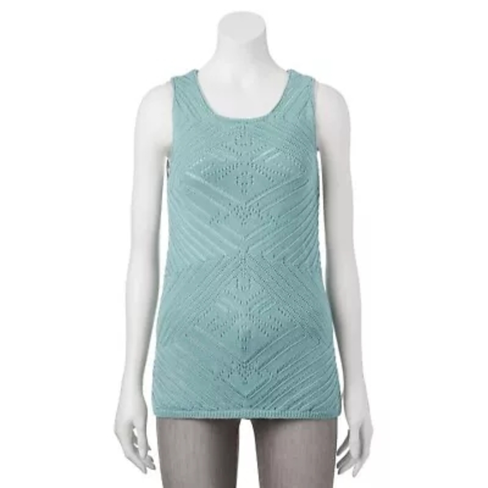 Rewind Teal Sleeveless Knit Tank Top